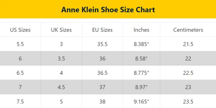 anne-klein-shoe-size-chart
