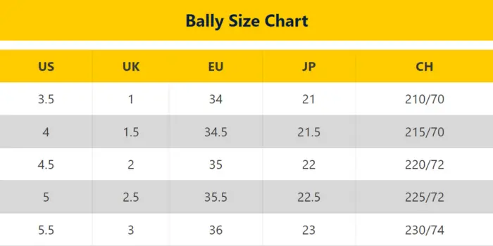 Bally Size Chart Mens Sale Online | sims.mpob.gov.my